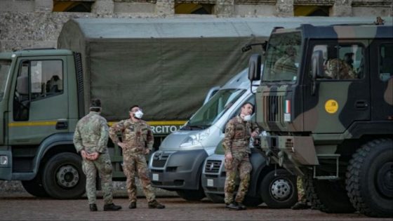 الجيش الإيطالي ينقل توابيت كورونا للمحرقة (فيديو)