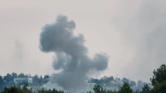 دخان يتصاعد بعد قصف إسرائيلي على منطقة علما الشعب بجنوب لبنان. 13 أكتوبر 2023 - Reuters